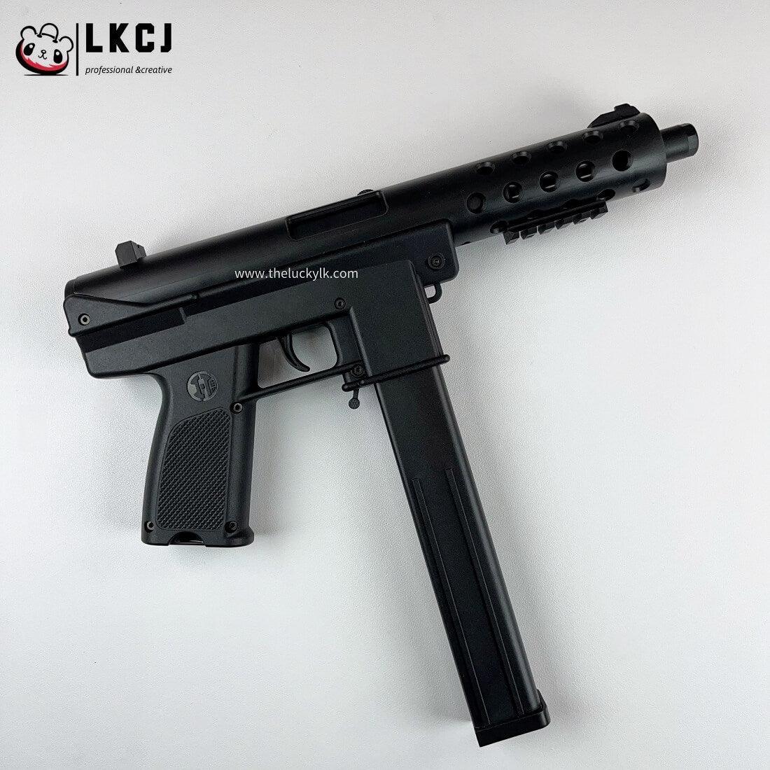 Gold/Sliver TEC9 Gel Blaster With 7 Colors of Lighted Silencer LKCJ