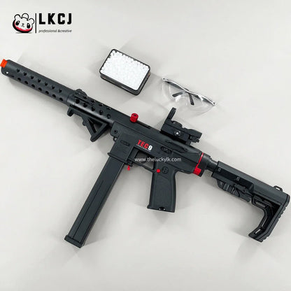 Gold/Sliver TEC9 Gel Blaster With 7 Colors of Lighted Silencer LKCJ