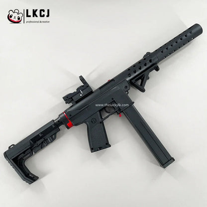 Gold/Sliver TEC9 Gel Blaster With 7 Colors of Lighted Silencer LKCJ