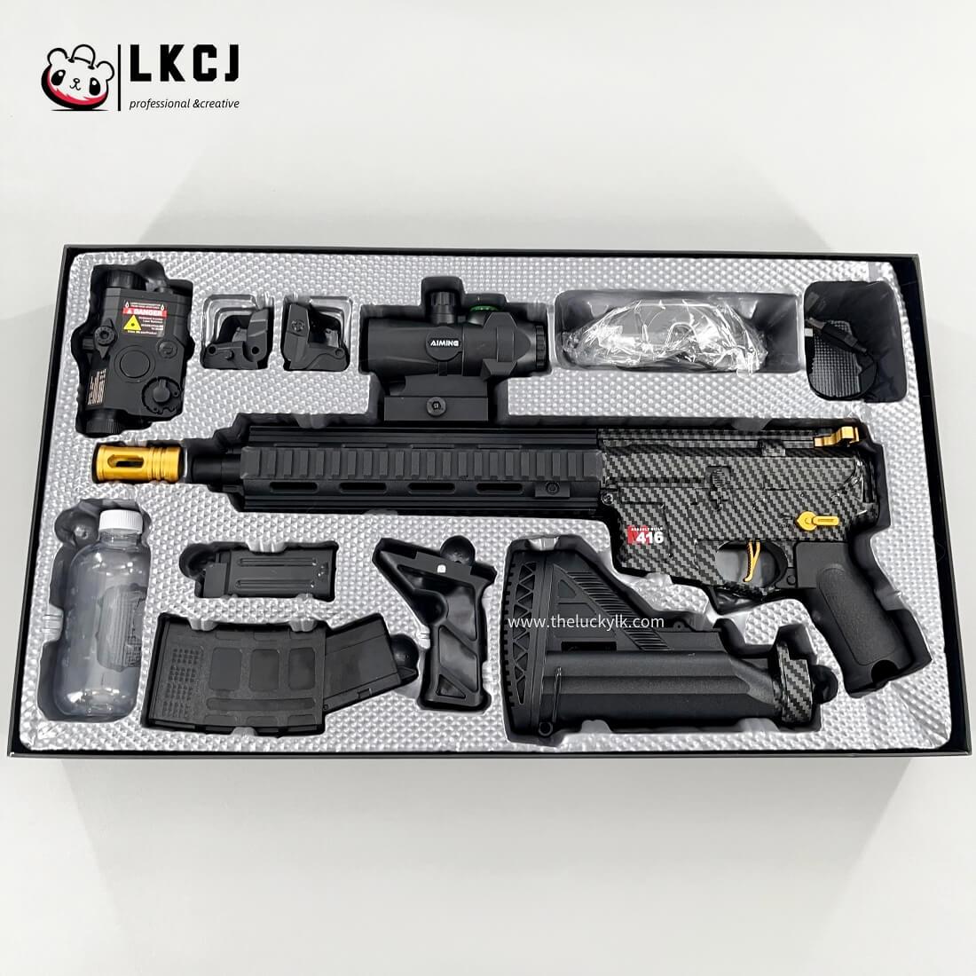 Carbon Fiber Gold Embellished M416 Gel Blaster