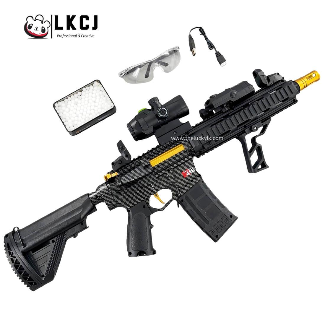 Carbon Fiber Gold Embellished M416 Gel Blaster LKCJ
